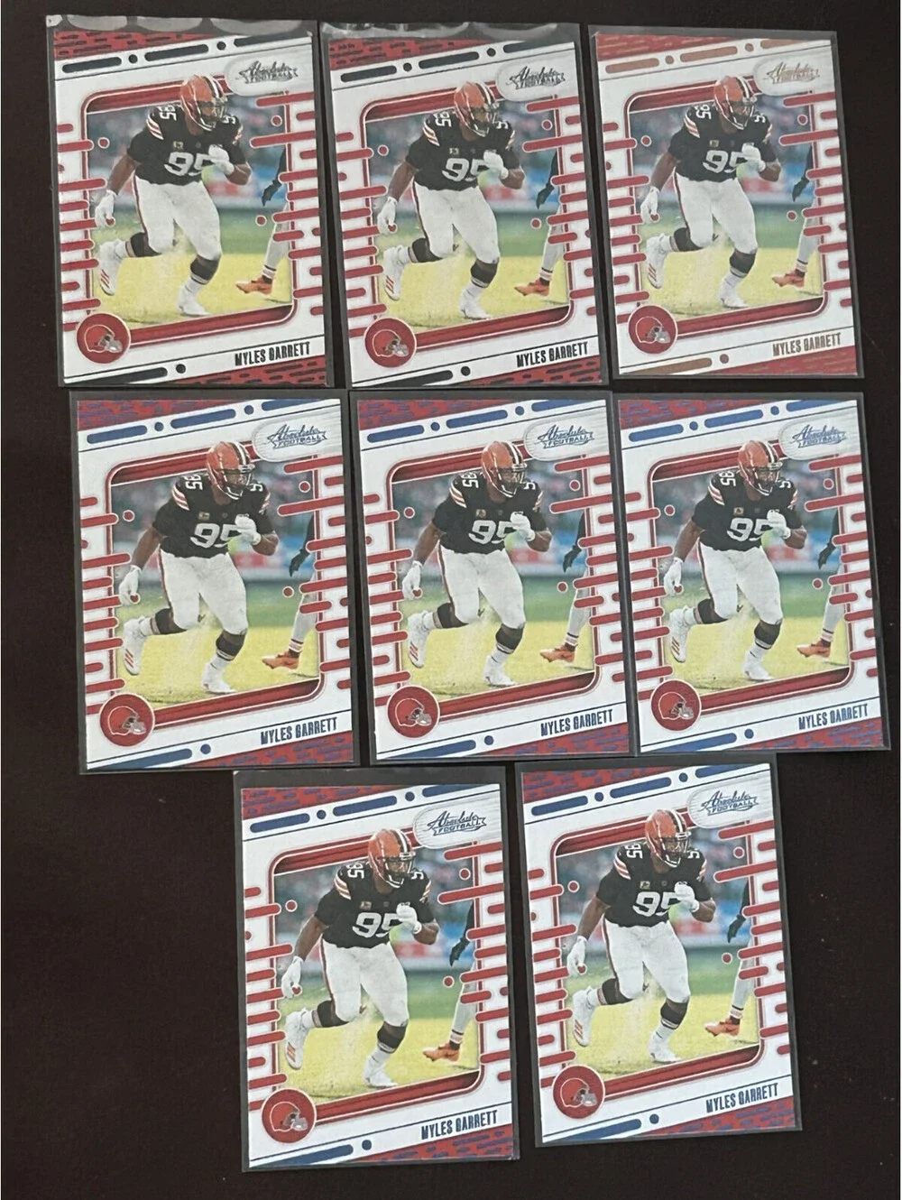 Myles Garrett 2024 Panini Absolute Blue, Orange & Black 8 NFL NM Card Lot